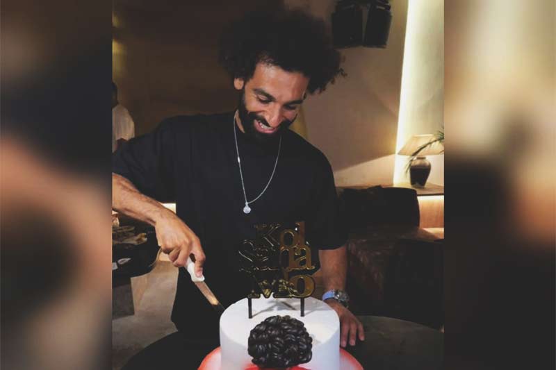 اللاعب الدولي المصري محمد صلاح يحتفل بعيد ميلاده في مدينة مراكش