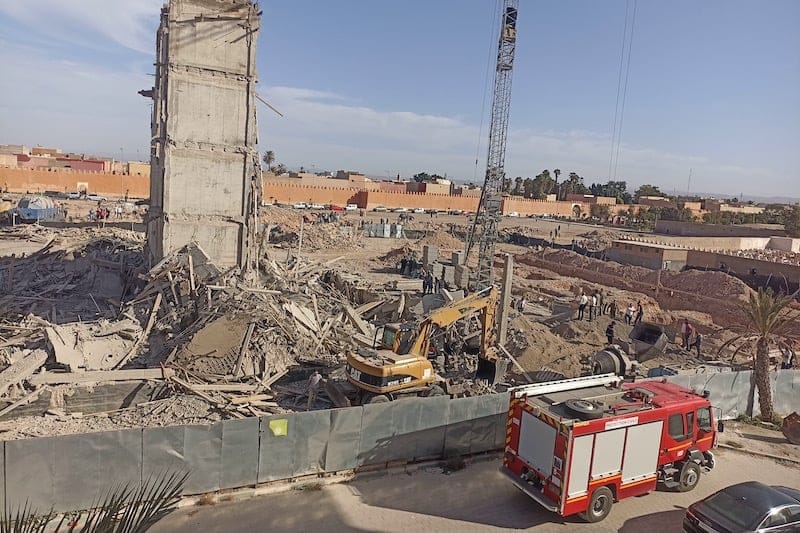 انهيار عمارة سكنية في طور البناء بتزنيت يُخلف اصابة 3 عمال حالتهم حرجة وبحث متواصل عن الـ4 تحت الأنقاض