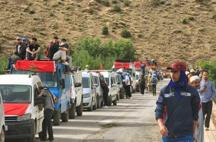التهميش يخرج ساكنة آيت بوكماز بأزيلال في مسيرة احتجاجية نحو ولاية الجهة